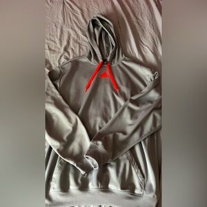 Large Grey and Orange Adidas Men’s Hoodie